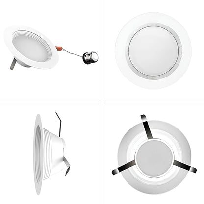 LEDMyplace Pack of 12 Recessed Lighting - 10W Round Dimmable LED Can Lights, 650 Lumens, 5000K Daylight - Baffle Trim Recessed Downlight, Energy-Efficient LED Fixture for Home, Office, and Kitchen