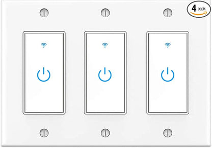 Smart Switch 3 Gang WiFi Light Switch Compatible with Alexa Google Home