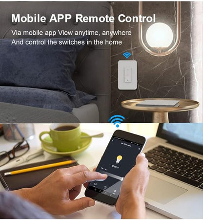 Nexete Smart Wi-Fi Dimmer Switch, Dim Lighting from Anywhere, in-Wall, 3-Way/Single Pole No Hub Required, Compatible with Alexa and Google Assistant, ETL Certified (3-Way Dimmer 1-Pack)