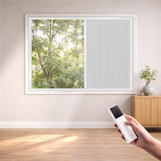 Godark Motorized Bottom Up Celllular Shades WiFi Enabled Smart Honeycomb Blinds Compatible with Alexa/Google Home Easy Install Blackout Window Blinds with Aluminum Frame Customize Size-White