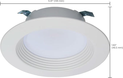 Satco LED Retrofit Downlight with Stepped Baffle, CCT Selectable 2700K/3000K/3500K/4000K/5000K, 4 Inch Round, White