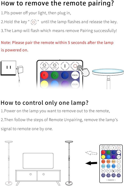 Magic Home 2.4G Remote Control with 28 Keys, RGB+CCT for Smart LED Bulbs, Smart Floor Lamp-1 Pack