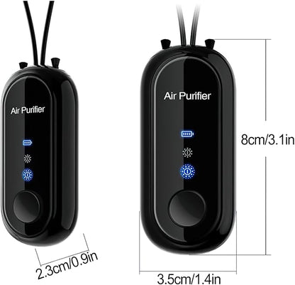 Portable Negative Ion Air Purifier Necklace, Personal Wearable Purification Device, Black, 3.1 x 1.4 x 0.9 Inches, 1.2 Billion Ion Output (White)