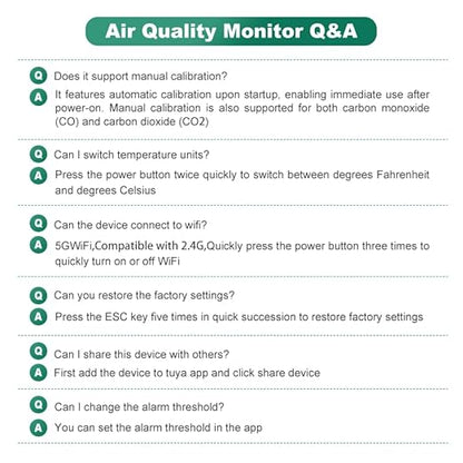 10 in 1 Air Quality Monitor Indoor,with WiFi and APP,7" Display,Detector for CO2，Pollen,Noise,Decibel Meter,TVOC,PM1.0,PM2.5,AQI,Temp and Humid,Air Quality Meters for Home,Office (White)
