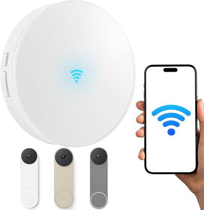 Smart WiFi Doorbell Chime for Google Nest Doorbell All Models | No Wiring,No Subscription,3Min Setup via SmartLife & Google Home, 0-110dB,32 Ringtones,for Large Homes Office Apartment Shop