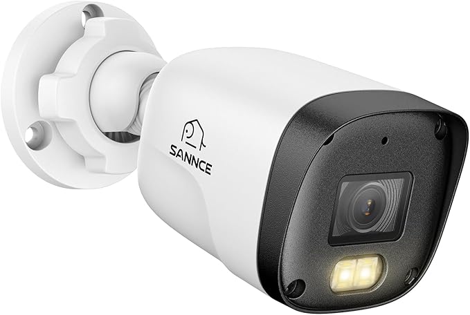 SANNCE 2K 3MP Super HD PoE Bullet Security Camera - Clear Full Color Night Vision, Human and Vehicle Detection, IP67 Weatherproof, IP Surveillance Camera with 2 Warm Lights for Indoor Outdoor