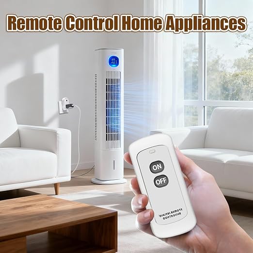 Remote Control Outlet, C-GLNKY Wireless Electrical Plug Switch for Lights, Lamps, Fans, 100ft RF Range,15A 1800W (1 Remote + 1 Outlet+1 Battery)
