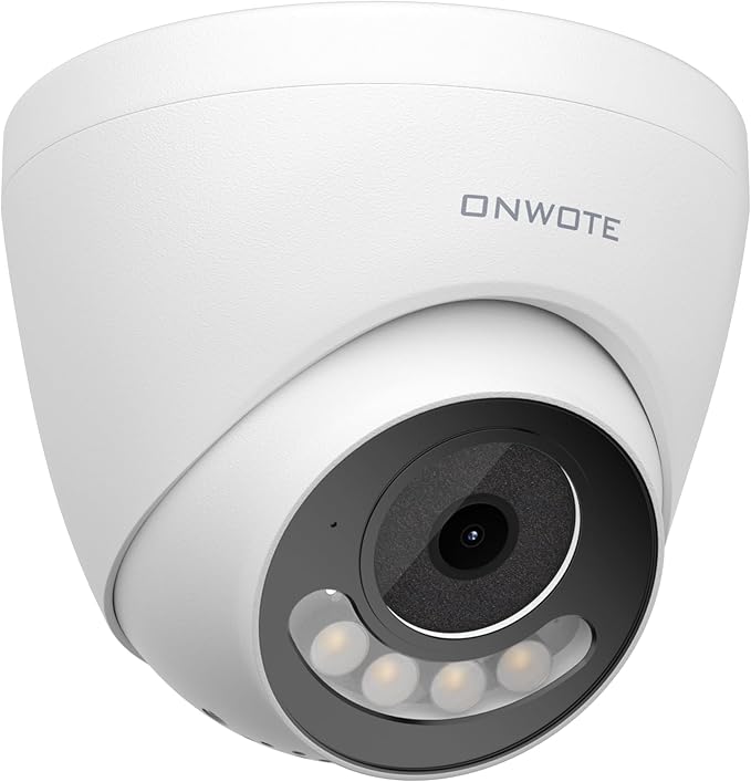 ONWOTE 12MP PoE IP Security Camera Outdoor, 2 Way Talk, Smart Color Night Vision, 4000x3000 12 Megapixels 30fps, 123° FoV, AI Detection, Commercial Wired Camera for Business, Add-on to PoE NVR System