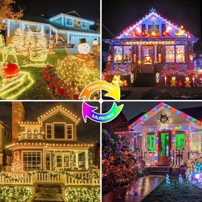 100 LED Connectable String Lights with Remote, Warm White to Multicolor