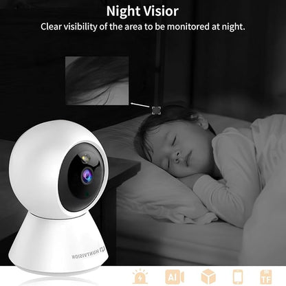 MeterMall HuntVision - 3MP Indoor WiFi PT Camera, Ivy Smart APP, Support 2.4G WiFi and Bluetooth, Day and Night Mode, Security Camera with Accurate Human Detection and Human Tracking