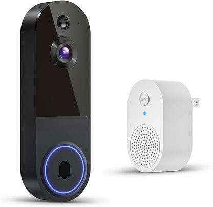 ClipBlur 1080p Wireless Wi-Fi Video Doorbell Camera with Night Vision, Pet Camera, Two Way Audio, 2.4G WiFi Only, AI Motion Detection and Cloud Storage (Sold Separately)