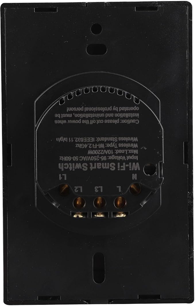 3-gang Smart Switch Wall Light Remote Control Voice Control Switch Single Circle for Home SIRI(US Black)