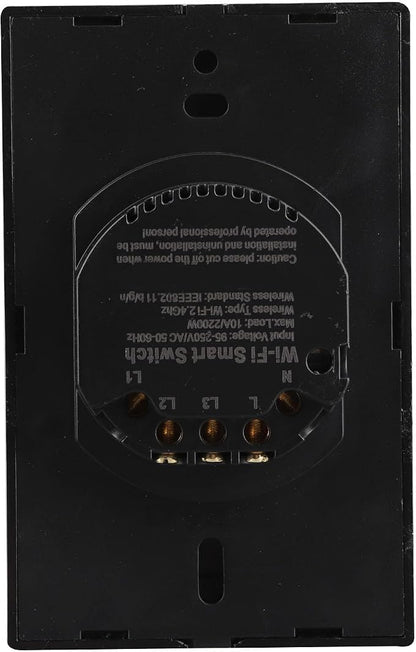 3-gang Smart Switch Wall Light Remote Control Voice Control Switch Single Circle for Home SIRI(US Black)
