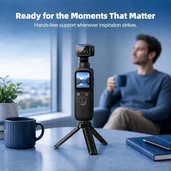 4K Vlogging Camera with AI Face Tracking, 330° Rotating Lens & WiFi