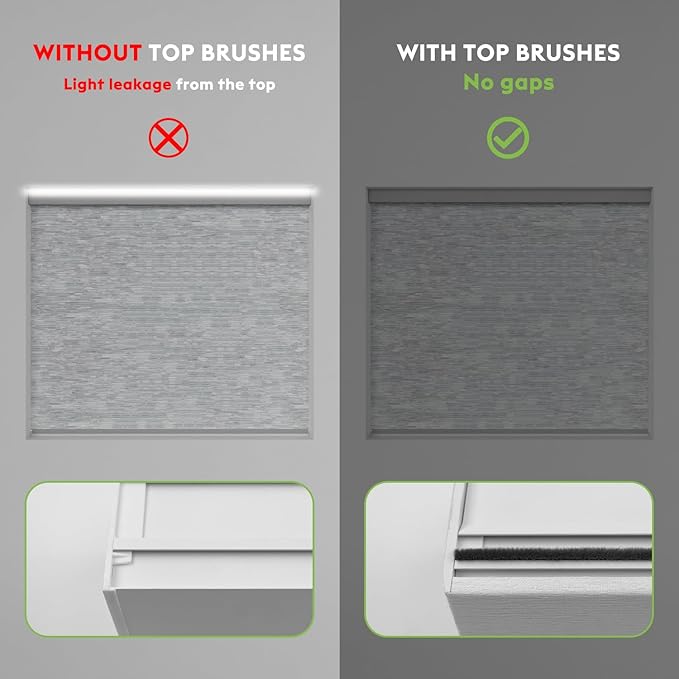 Motorized Blinds with Remote [Light Filtering] Smart Blinds Compatible with Alexa Google HomeKit, 50% Blackout Automatic Roller Shades for Indoor Windows, Customized Size, Mist Olivewood