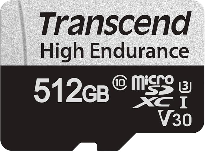 Transcend USD350V Micro SD Card 512GB, U3 V30 Memory Card for Nintendo-Switch/Dash cam/Security Cam/Surveillance/GoPro/Insta360/DJI/Drone/Action Cam, Up to 100MB/s, Full HD Video Recording w/Adapter