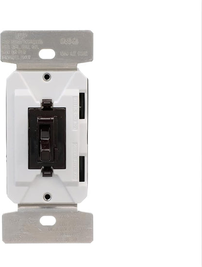 Eaton Universal Toggle Dimmer 120V, Black/Brown/Gray
