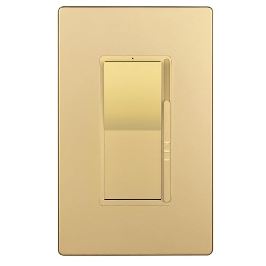 TOPGREENER Dimmer Paddle Switch for Dimmable 300W LED/CFL Lights,Gold,1P