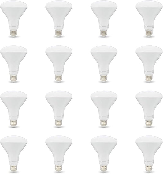 Amazon Basics BR30 LED Light Bulb, 65W Equivalent, 11W Energy Efficient, E26 Standard Base, Daylight White 5000K, Dimmable, 10,000 Hour Lifetime, 16-Pack
