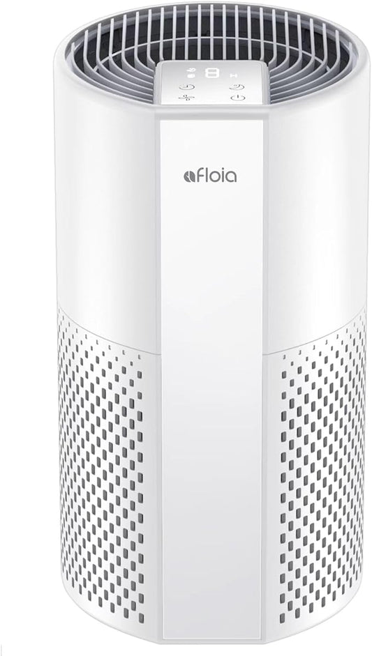 Afloia Air Purifier for Home Bedroom Up to 1076 ft², 4 Stage Filter with Washable Pre Filter for Pets, Quiet Operation, Removes Pet Dander, Hair, Pollen, Dust, Mold, Allergies and Smoke, Pluto White