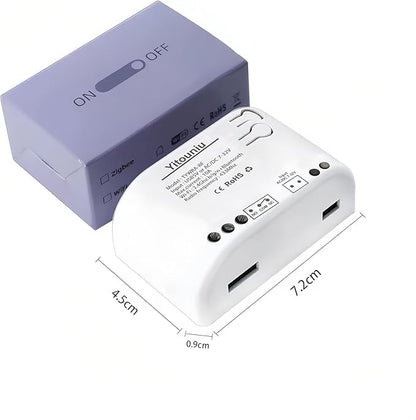 1 Channel Tuya Smart Life WiFi Momentary Inching Self-Locking Relay Switch Module,DC 7-32V/USB 5V Wireless Remote Control with RF Bluetooth, Compatible with Alexa Goolge Home (1CH)