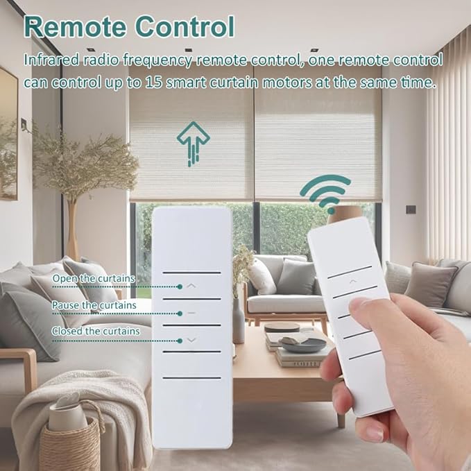 Smart ZigBee 3.0 Roller Shade Motor for 1.5" (38mm) Tube, DIY Motorized Blind Motor Kit with Tuya App Alexa Voice Control, Electric Tubular Motor, RF Remote & Timer (2.0 N.m Torque for 25rpm)
