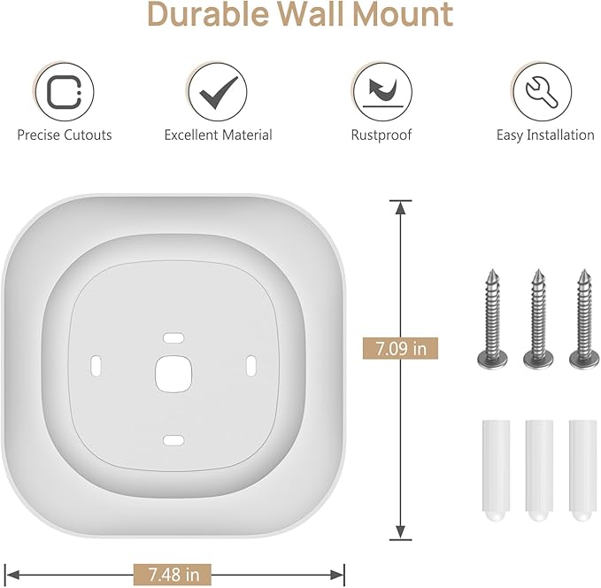 CaseBot Wall Plate for 2022 Ecobee Smart Thermostat Premium & 2022 Ecobee Smart Thermostat Enhanced, Practical and Stylish Trim Kit Bracket Mount Cover, Easy Installation, White