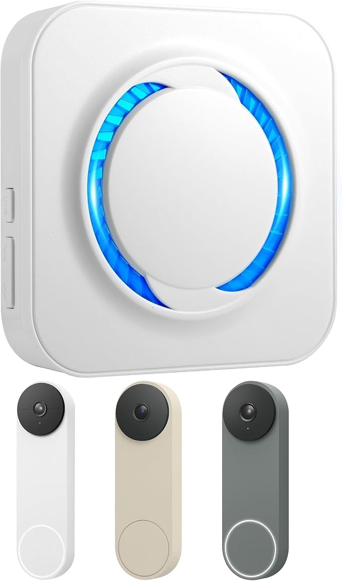 LUCKYDUO WiFi Chime for Nest Doorbell, 32 Tones, LED Flash, 999+ Expandable