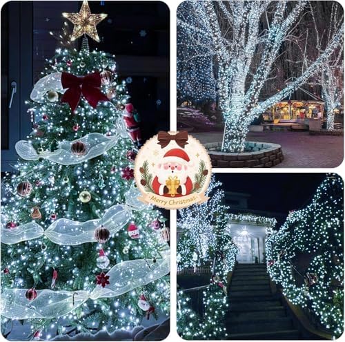 Connectable 99Ft 300LED Christmas String Lights Outdoor Indoor, Cool White