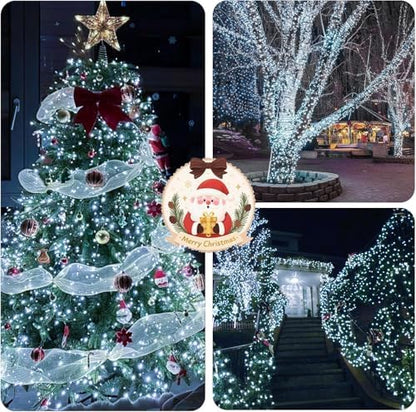 Connectable 99Ft 300LED Christmas String Lights Outdoor Indoor, Cool White