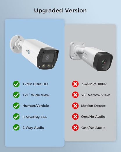 Hiseeu 12MP PoE Security Camera System, 8 Pcs PoE Cameras