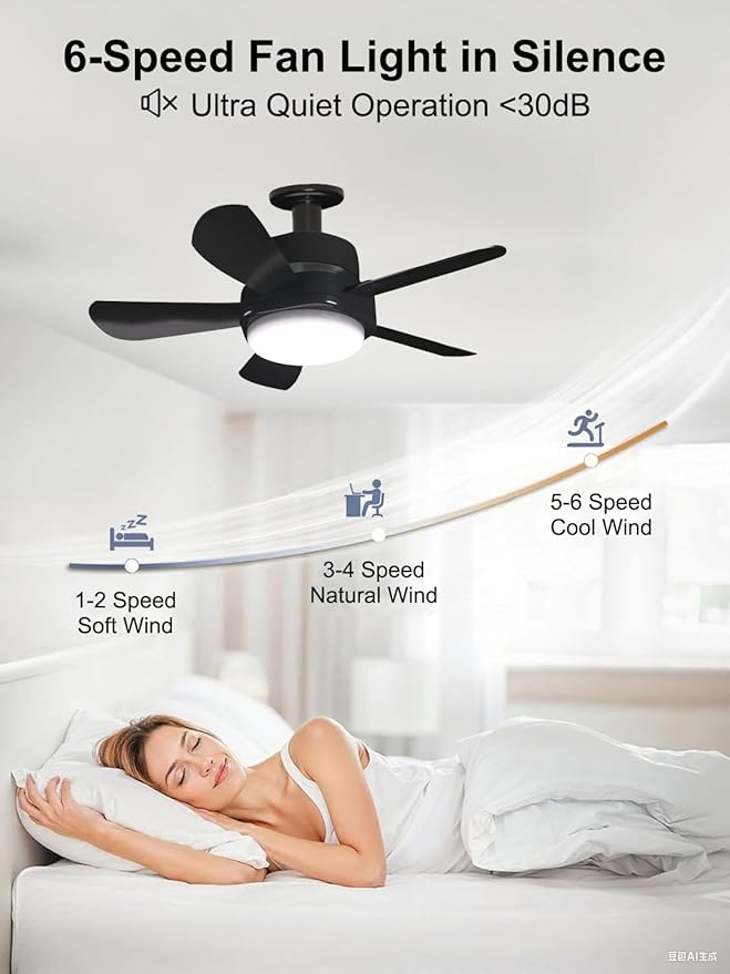 Ligency Smart Socket Fan Light with Remote, 16 inch Small Socket Ceiling Fan Light with RGBW, E26 Screw in Ceiling Light Bulb Fan, 1800Lm, Work with Alexa & Google Assistant for Garage Bedroom, Black