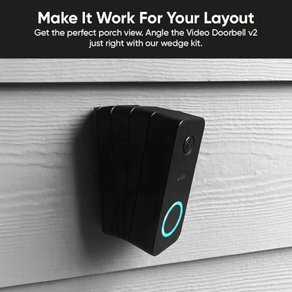 Doorbell Camera v2 + Wedge Kit, 2K Smart Video Doorbell with Motion Activated Voice Prompt, Night Vision, 2-Way Audio, Motion Detection, 24/7 Recording, IP65, Compatible with Alexa & Google, Wired