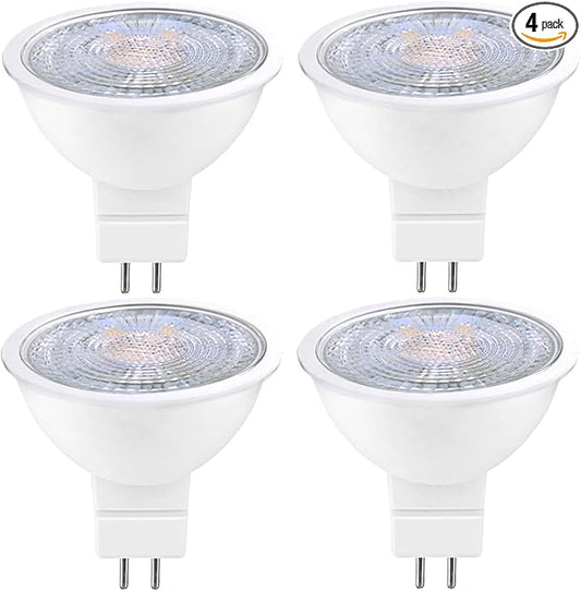 GEPLAD 4 Pack MR16 LED Bulbs 50W Halogen Equivalent, 2700K Warm White, 5W GU5.3 MR16 12V Spotlight Bulb, Non-Dimmable,38 Deree Beam Angle for Landscape, Recessed, Track Lighting