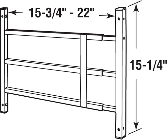 Prime-Line S 4747 Carbon Steel Fixed 3-Bar Window Grill for Home Security and Child Safety, 15-3/4 In. to 23-1/2 In., Blacke (1 Set)