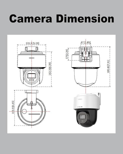DS-2DE2C400MWG-E HIKVIS0N_4MP Wired PT PoE IP Camera with 345° pan and 80° tilt, Auto-Tracking Lite, Smart Hybrid Light, IP66, 2-Way-Audio,2.8mm Lens, 512 GB Card Slot, International English Version