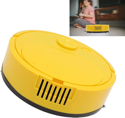 Automatic Vacuums Robot, Multifunctional USB Charging Mini Smart Sweeping Robot for Pet Hair Wooden Floors Tiles Carpets (Yellow)