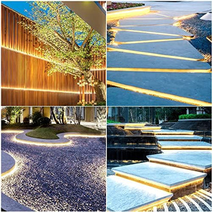 Pandery COB LED Strip Lights,2700K Warm White,24V led Light Strips Waterproof,480LEDs/M,16.4ft/5M,CRI90+ Outdoor cob led,Ip67 Sauna Lights for Sauna Room,Pool,Garden,(Power Not Included)