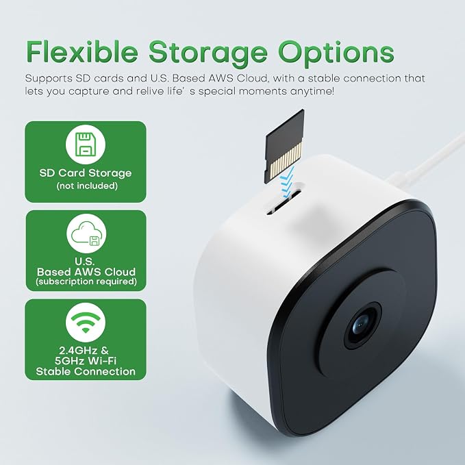 5MP 3K No Drill Window Security Camera, 2.4GHz & 5GHz WiFi Indoor Window Camera Color Night Vision with Anti-Glare, Person and Motion Detector, 24/7 Recording, Easy Install for Apartment,Rental