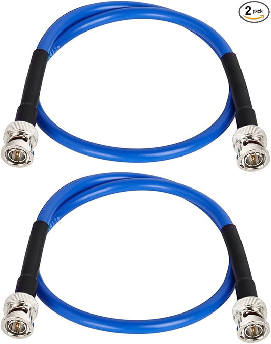 XRDS -RF 12G SDI Cable 2FT 2PCS, SDI Video Cables 3G/6G/12G 75ohm BNC Male Cable Supports HD-SDI/3G/6G-SDI/4K/8K for Video Security Camera Converter