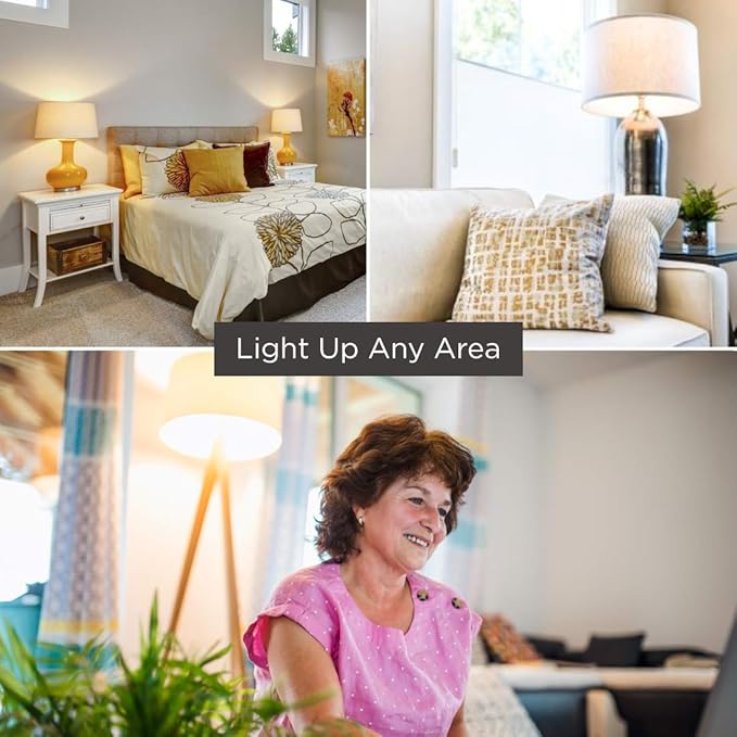 LED A19 Light Bulbs | 9 Watt (60 Watt Equivalent) | E26 Base | Warm White 3000K | EcoSmart Lights | High Output 825 Lumens | Long Term Care Lighting | 6 Pack by GoodBulb