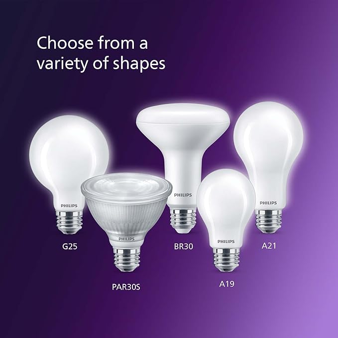 Philips LED Flicker-Free Frosted Dimmable BR40 Light Bulb - EyeComfort Technology - 800 Lumen & Flicker-Free Frosted Dimmable BR30 Light Bulb - EyeComfort Technology - 650 Lumen