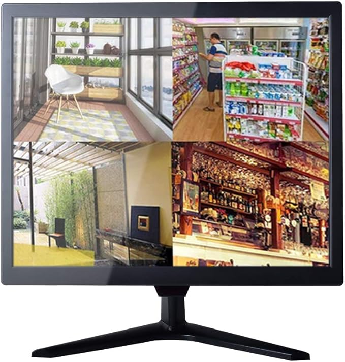 Cocar Security Monitor, 17 inch Security Monitor Screen, LCD CCTV Display for Home Security Systems Surveillance Camera STB PC, 1280x1024 Vesa Wall Mount Built-in Speaker, BNC/VGA/HDMI/Audio in Out