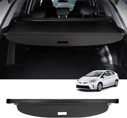 Powerty Cargo Cover for 2010-2014 2015 Toyota Prius 1.8L Accessories Trunk Cover Retractable Trunk Shielding Shade Cargo Luggage Cover Black（Not Fit Toyota Prius C and Toyota Prius V）