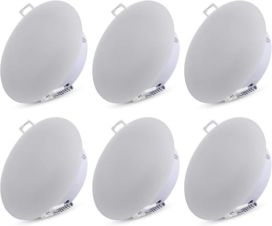 Facon 4.5inch 12V LED RV Puck Light - 6 Packs, 4000K Cool White, Full Aluminum Recessed 12Volt Interior Ceiling Lights for RV, Camper, Trailer, Boat, cETL Certified