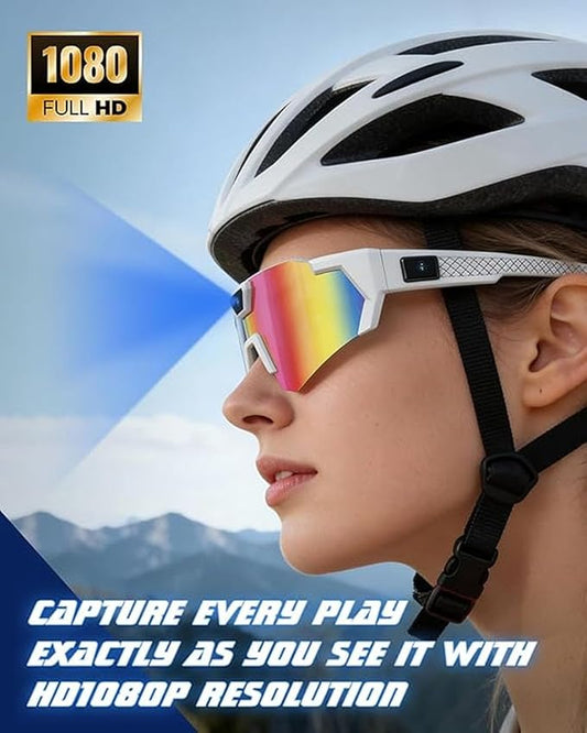 POV Glasses 4K Baseball Sunglasses Camera Smart Men Women Audio Video Action 2026 Upgrade Eyeglasses Running Style Meets Function Sports Cycling Hiking HD (Blue)