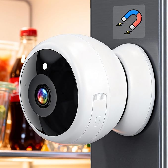 Thybro Magnetic Security Camera Wireless - 2K HD Video, AI Motion Detection, Battery Powered, Ease of Setup, 2-Way Audio,IR Color Night Vision, Waterproof, Outdoor & Indoor Surveillance