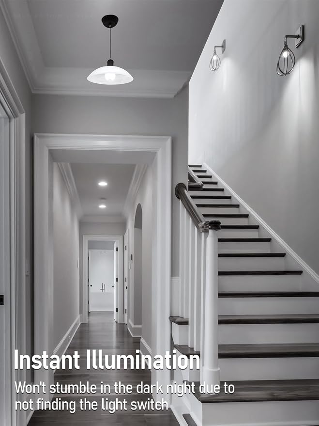 TORCHSTAR 6-Pack A19 Motion Sensor LED Light Bulb, 900LM, E26 6000K