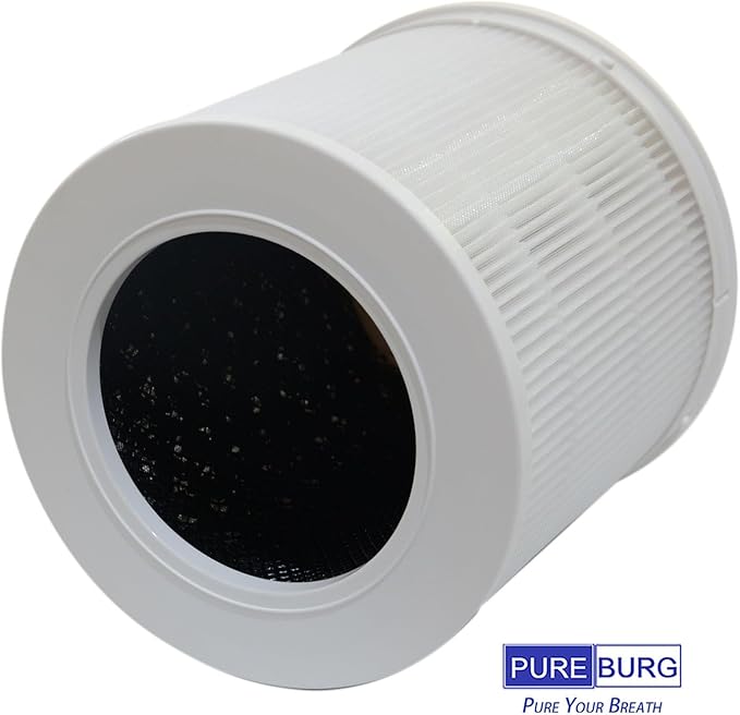 PUREBURG Replacement Filter Compatible with Xiaomi 4 Compact Smart Air Purifier, 2-Pack H13 HEPA 3-Stage Filtration Activated Carbon 2-in-1