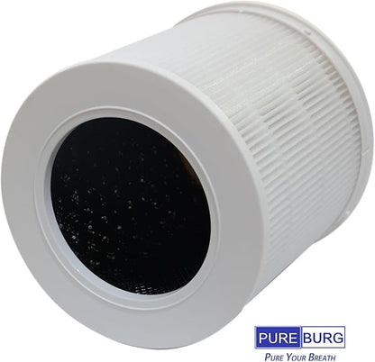 PUREBURG Replacement Filter Compatible with Xiaomi 4 Compact Smart Air Purifier, 2-Pack H13 HEPA 3-Stage Filtration Activated Carbon 2-in-1